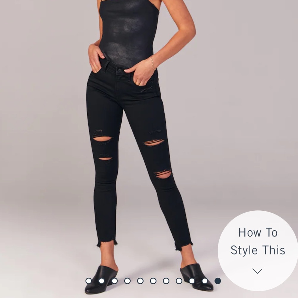 American Eagle black high waist ripped jeans